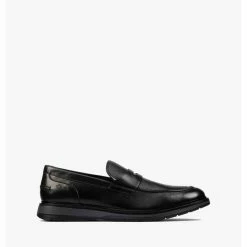 Clarks Chantry Penny Black Leather – Black
