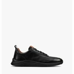 Clarks Puxton Lace Black Leather – Black