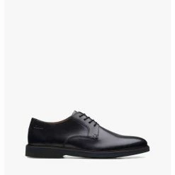 Clarks Malwood Plain Black Leather – Black