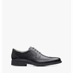 Clarks Whiddon Wing – Black Leather – Black Leather