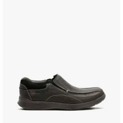 Clarks Cotrell Step(M)- Black Oily Leather – Black Oily Leather