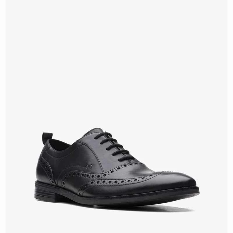 Clarks Stanford Brogue Black Leather – Black 5 Clarks Stanford Brogue Black Leather – Black - Image 3