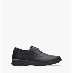 Clarks Donaway Plain – Black Leather – Black Leather