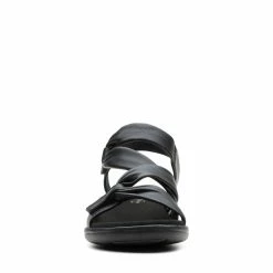 Clarks Saylie MoonBlack Leather -Sandals shop CLWOMENWSFlatSandals 26133689 2