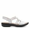 Clarks Leisa JannaWhite Leather -Sandals shop CLWOMENWSFlatSandals 26147663