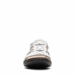 Clarks Leisa JannaWhite Leather -Sandals shop CLWOMENWSFlatSandals 26147663 2