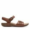 Clarks Un Perri WayDark Tan Leather -Sandals shop CLWOMENWSFlatSandals 26148703