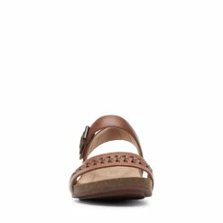 Clarks Un Perri WayDark Tan Leather -Sandals shop CLWOMENWSFlatSandals 26148703 2