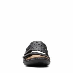 Clarks Laurieann EchoBlack Leather -Sandals shop CLWOMENWSFlatSandals 26159319 2