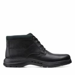 Clarks Brawley Up Black Leather