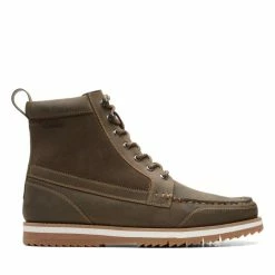 Clarks Durston Hi Dark Olive Leather