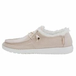 Hey Dude Shoes Wendy Corduroy Faux Fur – Cream